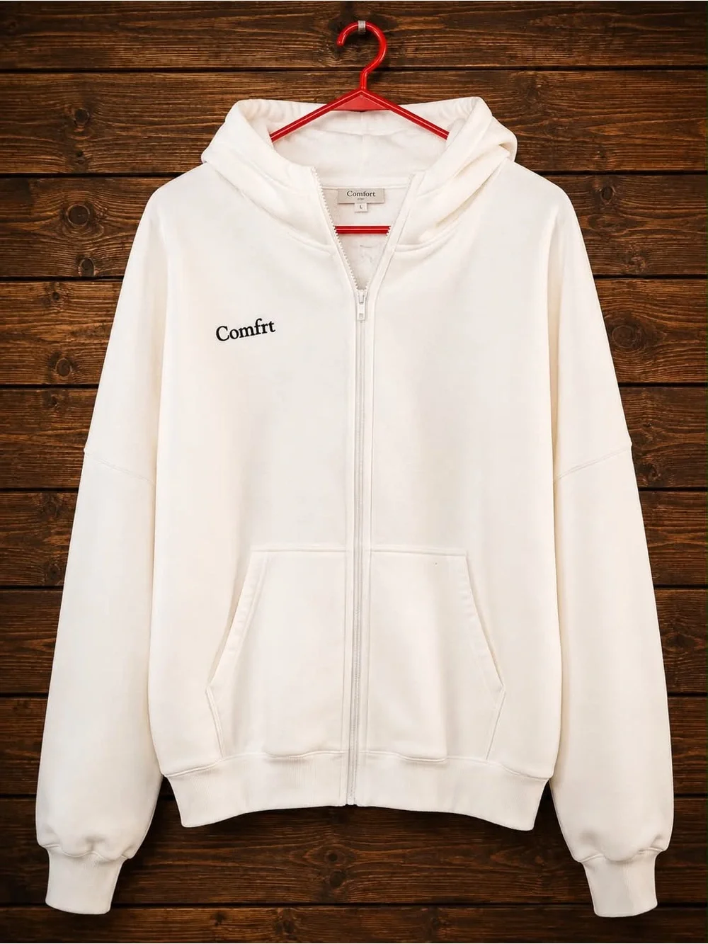 Comfrt Women's white Zip-Up Varsity Hoodie size XL
